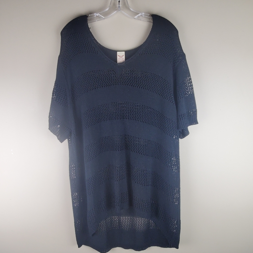 Faded Glory Black Open Weave Sweater - Size 4X